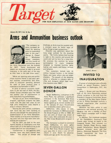 Article from Target, company newsletter proclaiming that sports enthusiasts were buying Winchester rifles