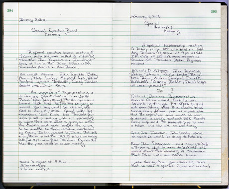 Special Executive Board Meeting- January 17, 2006: Local 609 Records